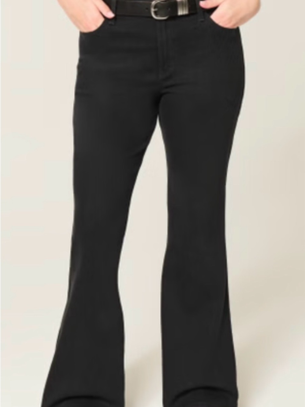 Hollister Black Flared Wide-Leg Jeans